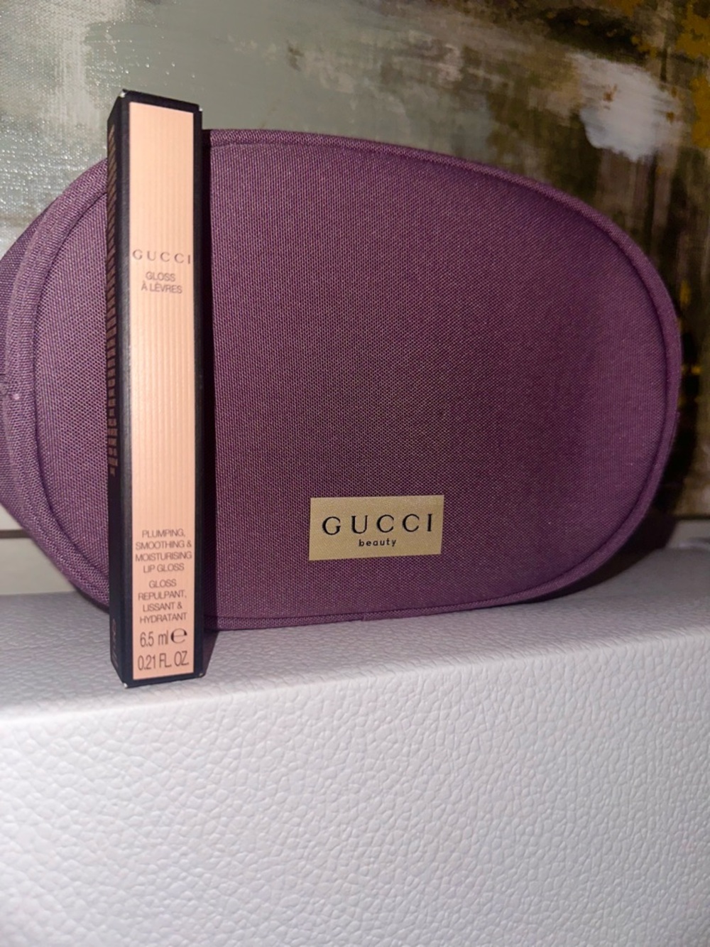 GUCCI Full Size Lip Gloss and Cosmetic Pouch